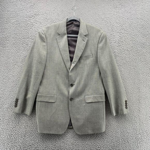 Ralph Lauren Blazer Mens 40 R Grey Wool Silk Suit Jacket Corpcore Academia Coat - Picture 2 of 13